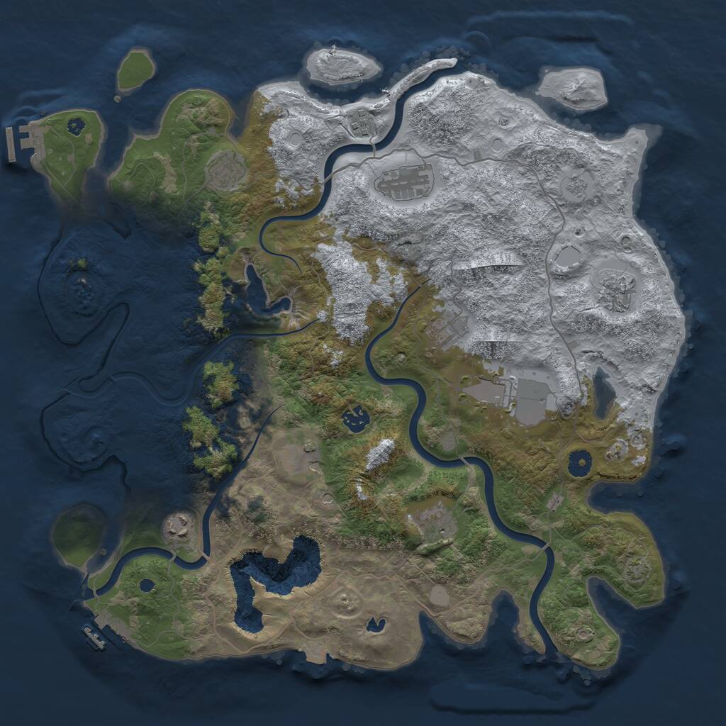 Rust Map: Procedural Map, Size: 4200, Seed: 1655230770, 16 Monuments
