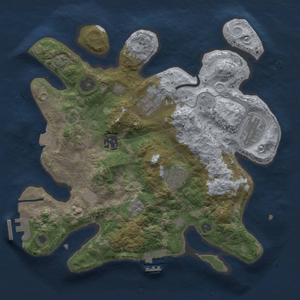 Rust Map: Procedural Map, Size: 3000, Seed: 114251674, 11 Monuments