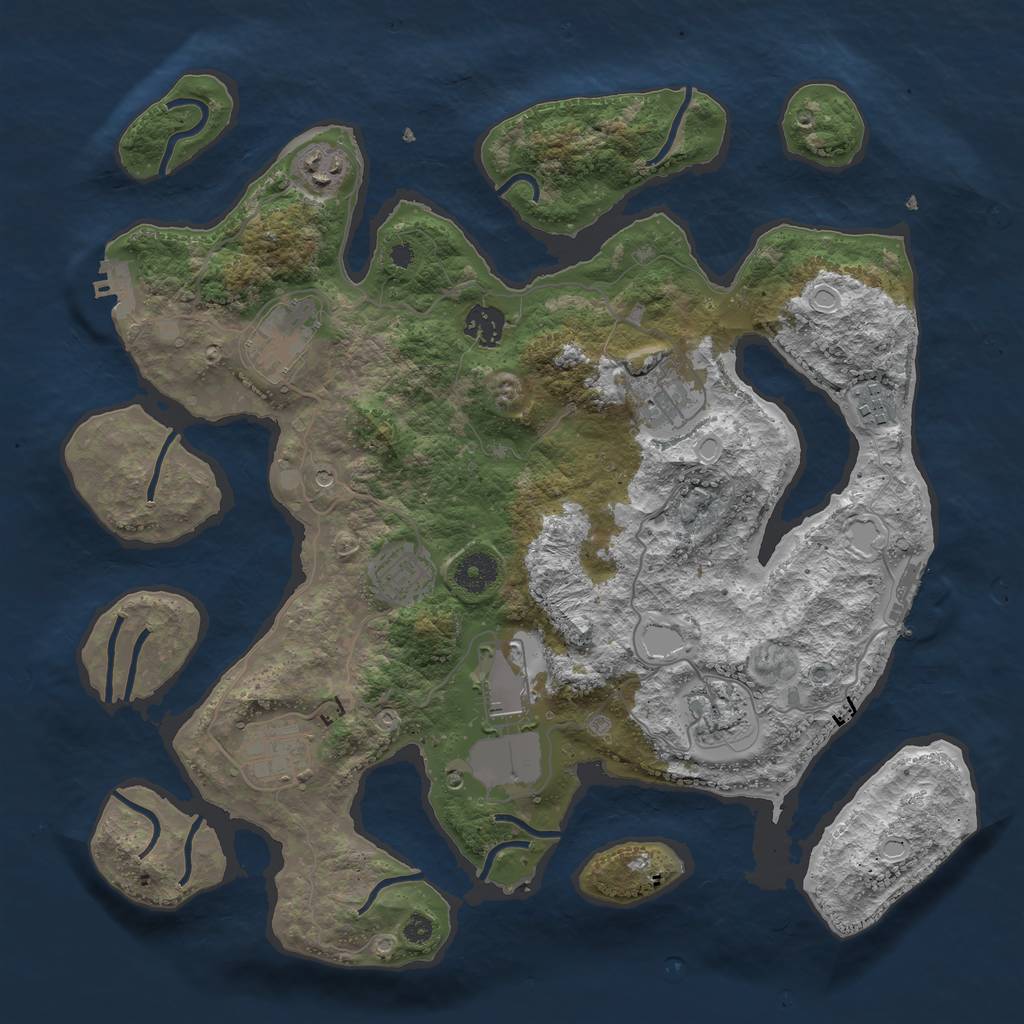 Rust Map: Procedural Map, Size: 3750, Seed: 167866711, 20 Monuments