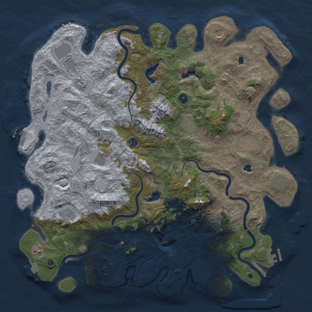 Rust Map: Procedural Map, Size: 5000, Seed: 2935558, 17 Monuments