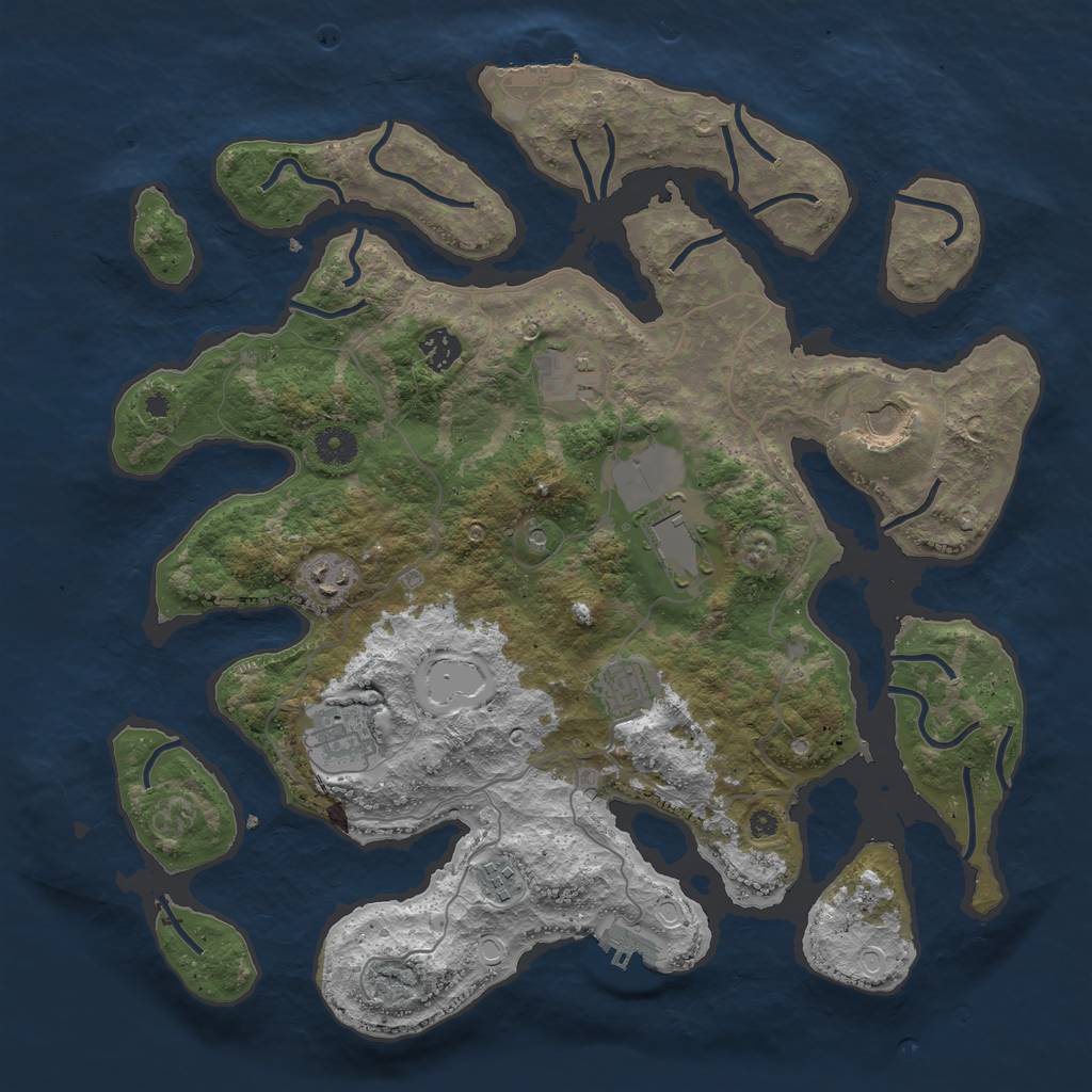 Rust Map: Procedural Map, Size: 4000, Seed: 12256870, 19 Monuments