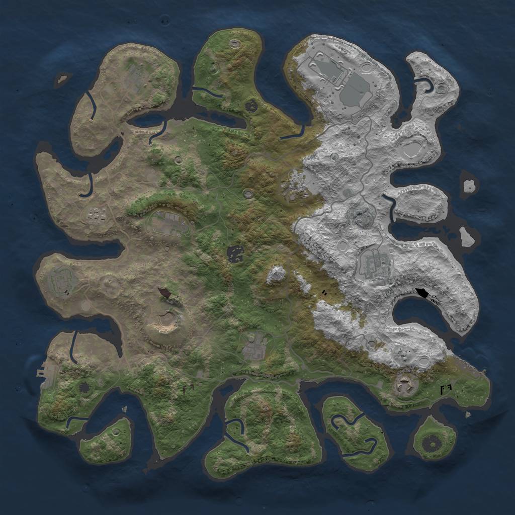 Rust Map: Procedural Map, Size: 4250, Seed: 1579478722, 22 Monuments