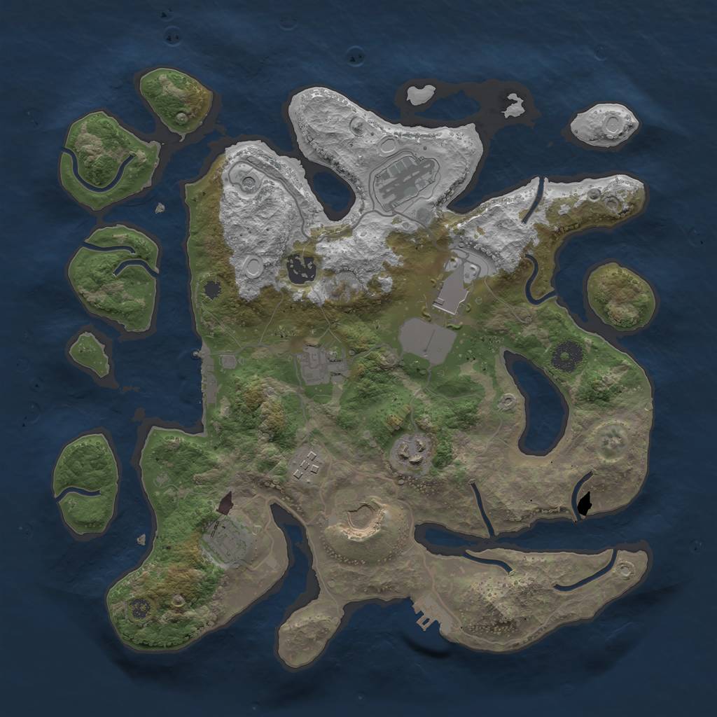 Rust Map: Procedural Map, Size: 3500, Seed: 7241, 19 Monuments