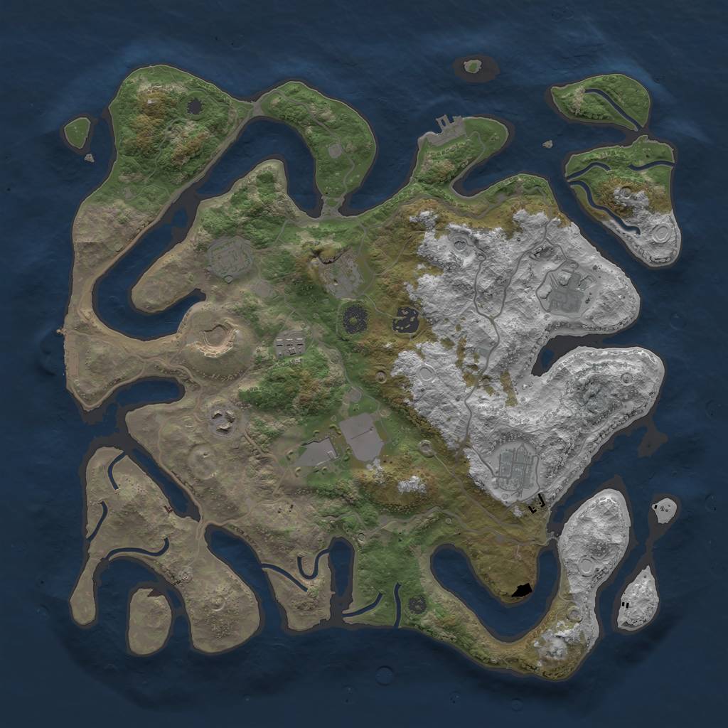 Rust Map: Procedural Map, Size: 4000, Seed: 1068481172, 20 Monuments