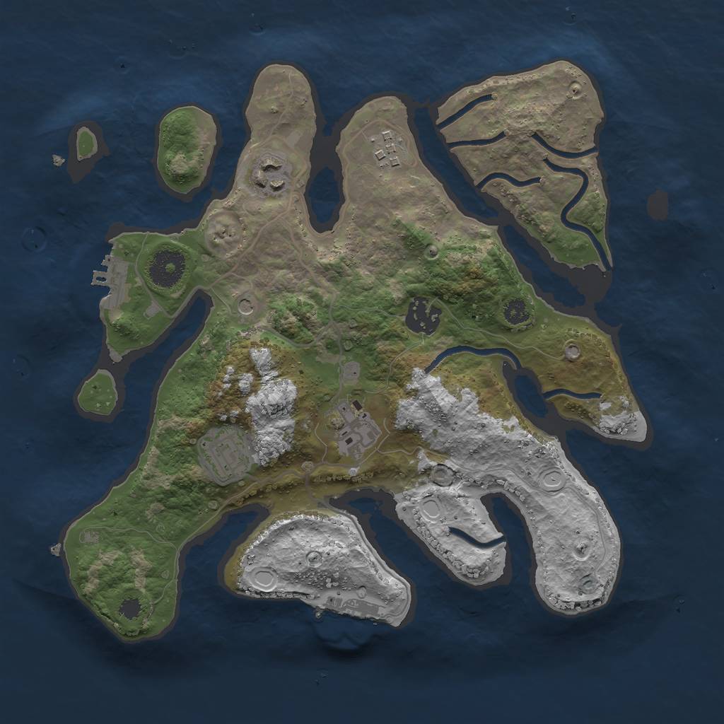 Rust Map: Procedural Map, Size: 3000, Seed: 1974759273, 16 Monuments