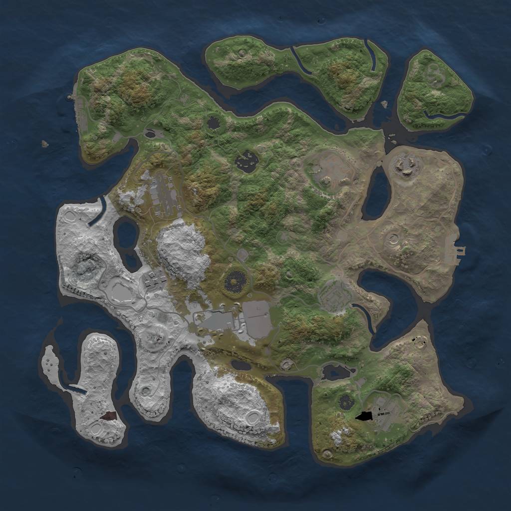 Rust Map: Procedural Map, Size: 3500, Seed: 161222830, 19 Monuments