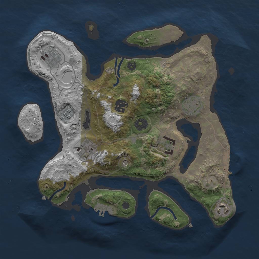 Rust Map: Procedural Map, Size: 3000, Seed: 998, 18 Monuments