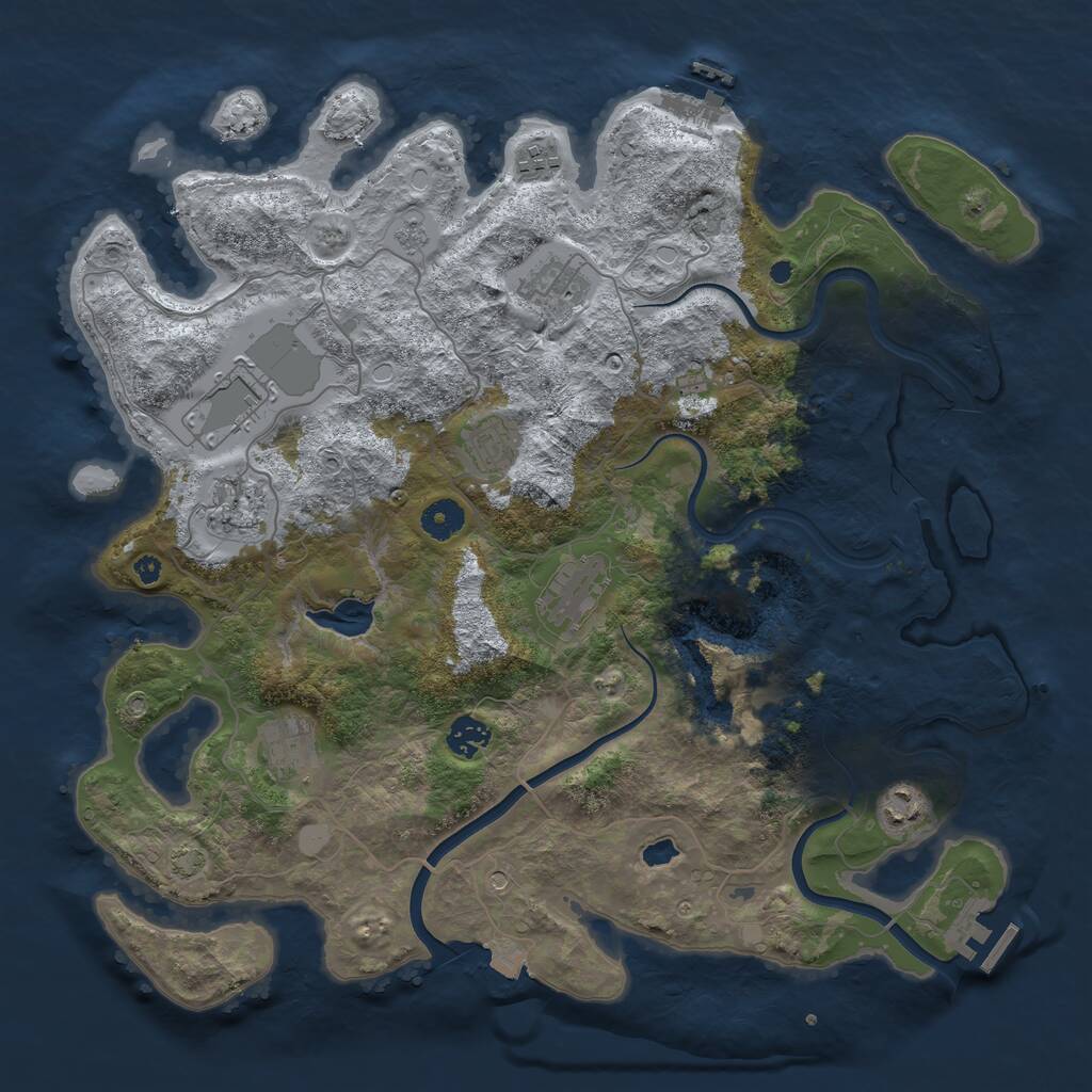 Rust Map: Procedural Map, Size: 4000, Seed: 1502305785, 15 Monuments