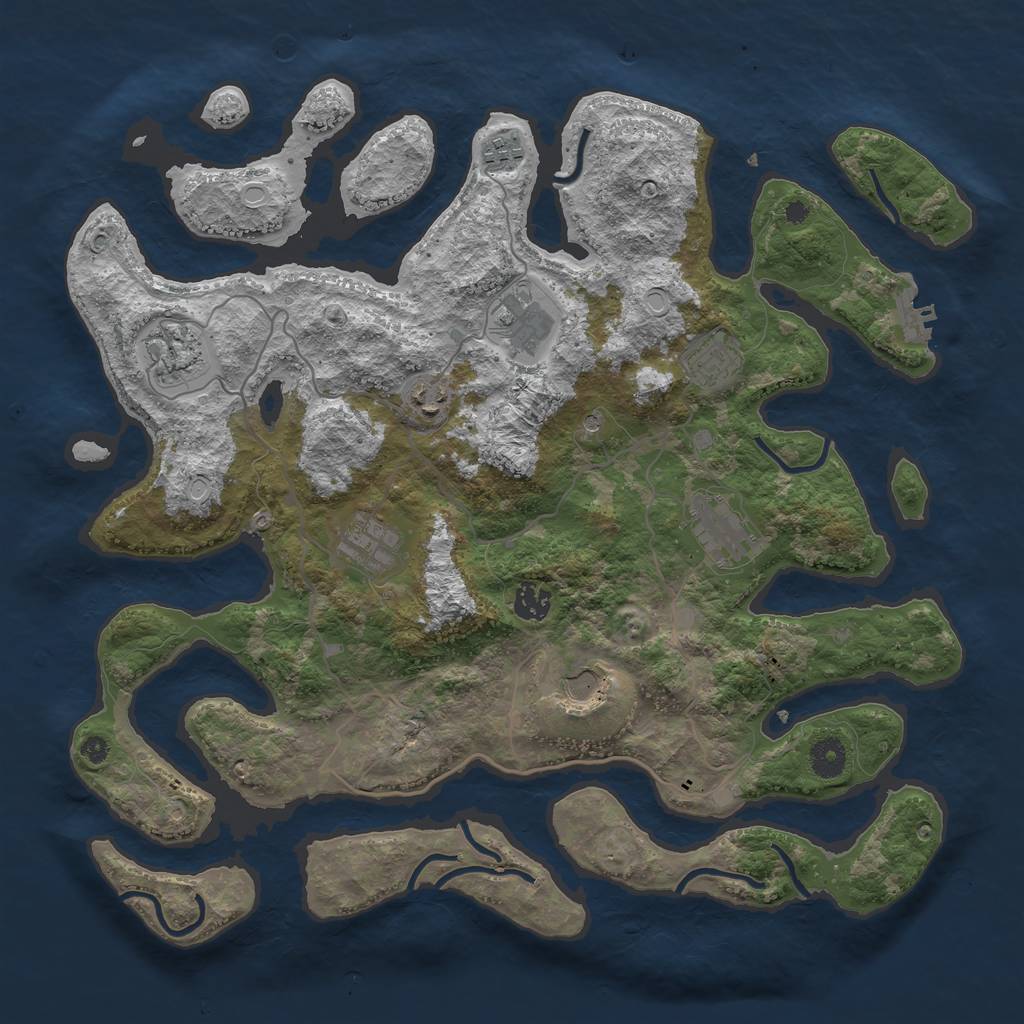 Rust Map: Procedural Map, Size: 4000, Seed: 1502305785, 19 Monuments