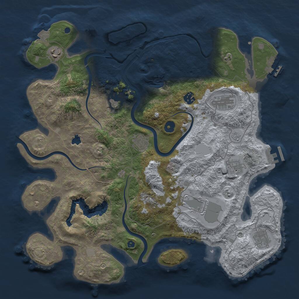 Rust Map: Procedural Map, Size: 4000, Seed: 167866711, 16 Monuments