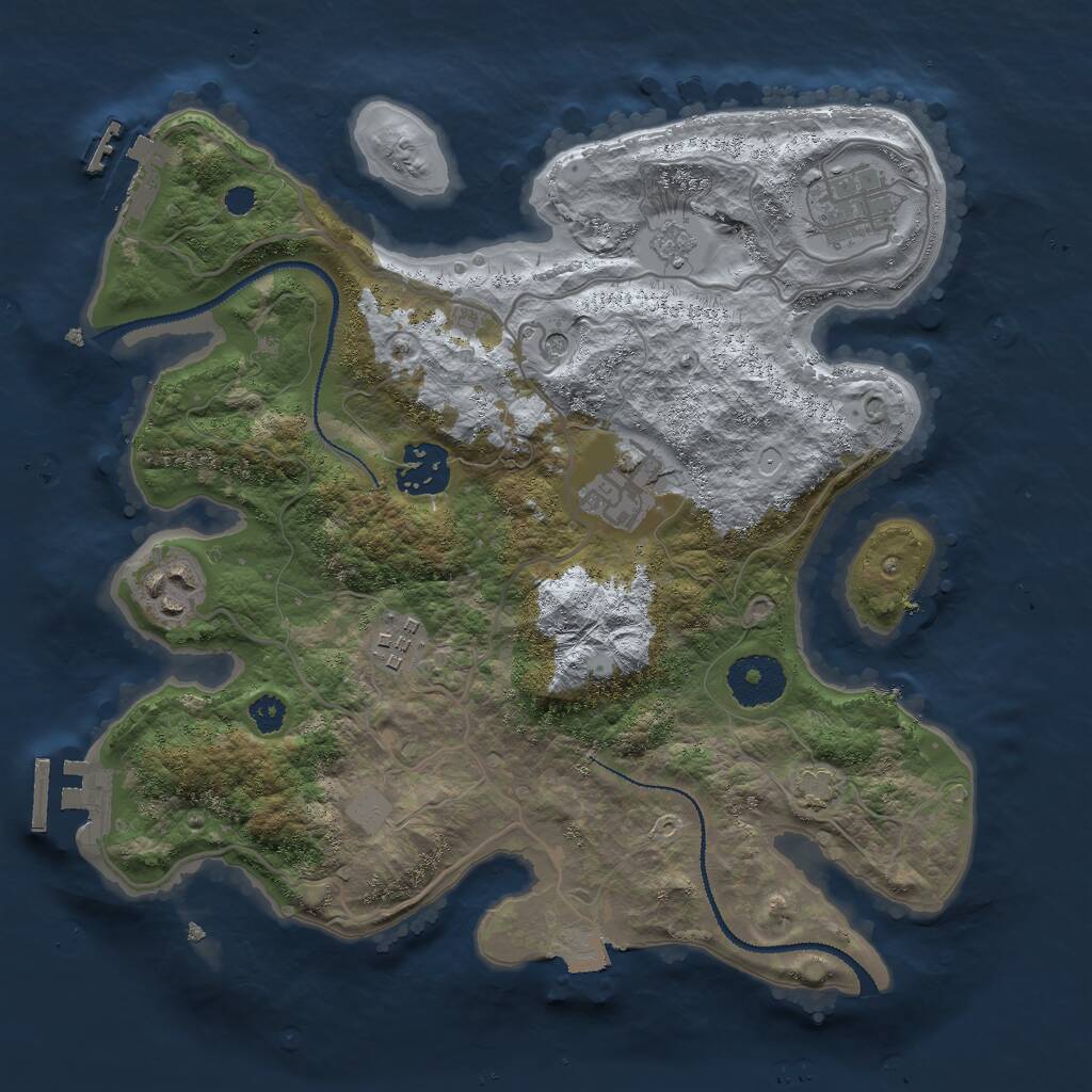 Rust Map: Procedural Map, Size: 3000, Seed: 15678, 11 Monuments