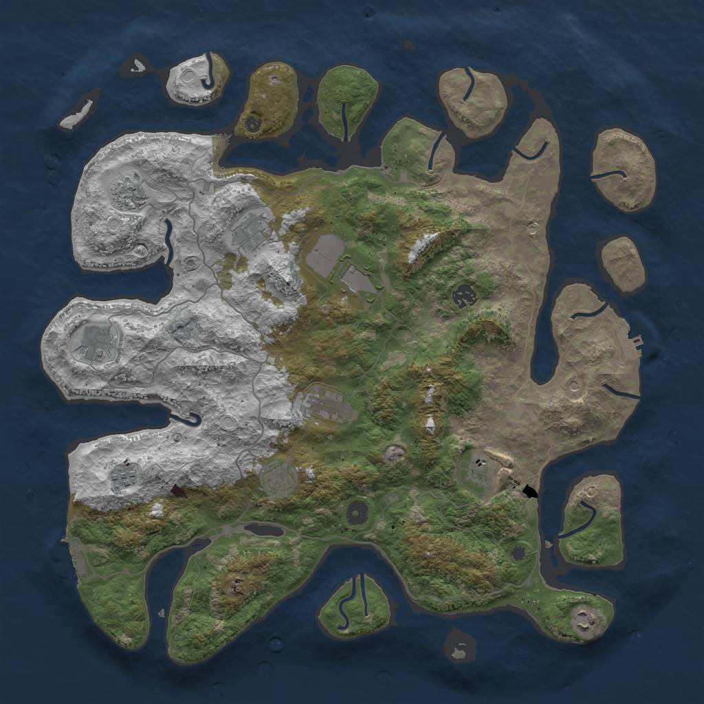 Rust Map: Procedural Map, Size: 4500, Seed: 626521, 21 Monuments