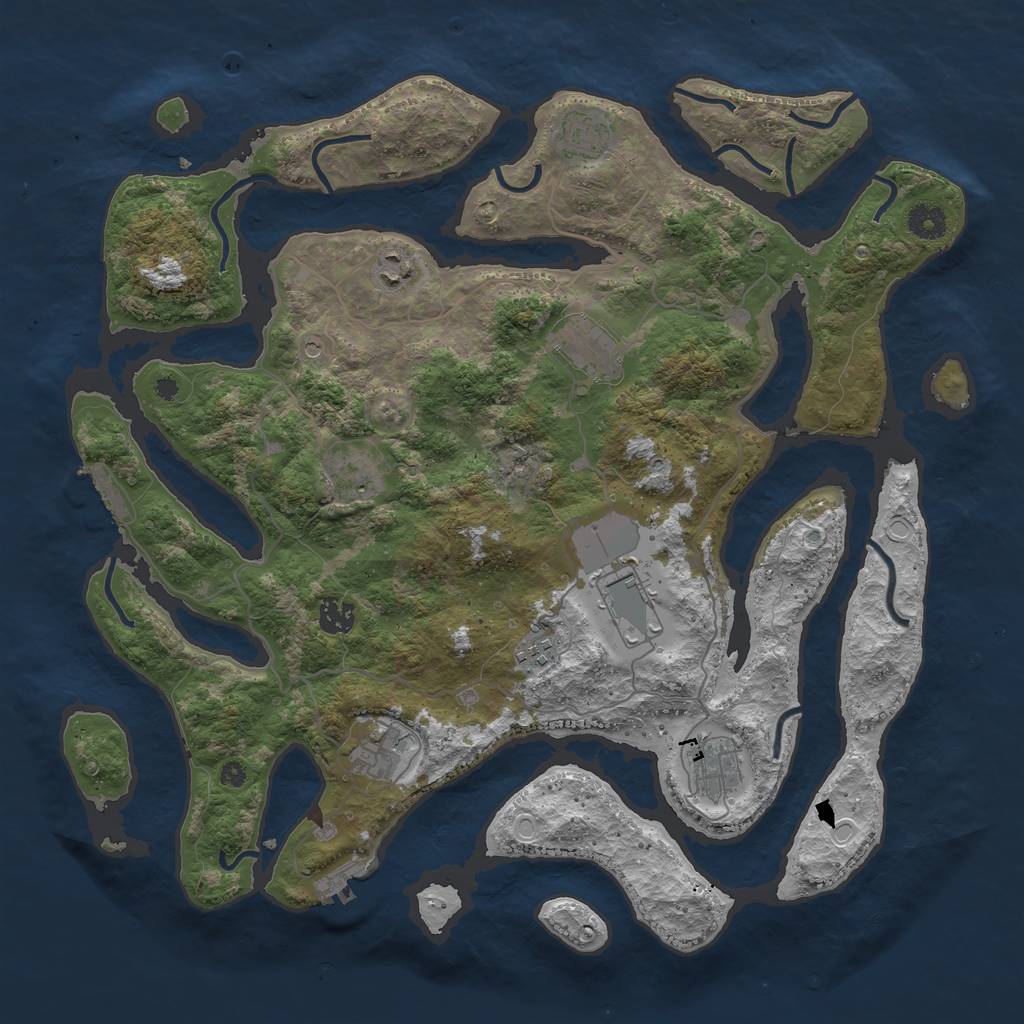 Rust Map: Procedural Map, Size: 4100, Seed: 916482753, 20 Monuments