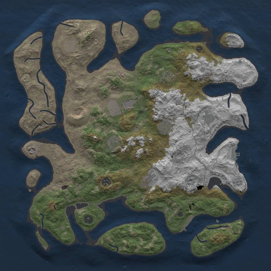 Rust Map: Procedural Map, Size: 4500, Seed: 1662115455, 22 Monuments