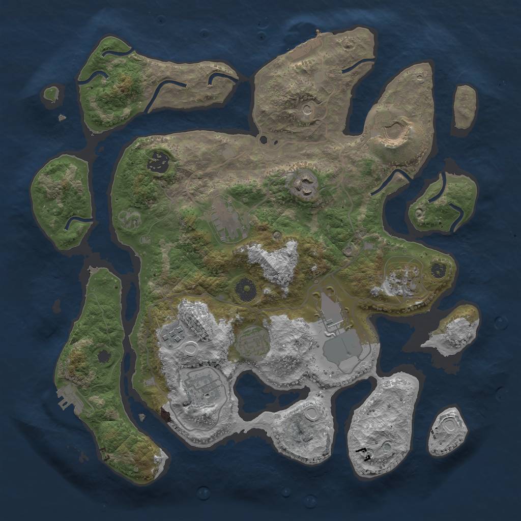 Rust Map: Procedural Map, Size: 3600, Seed: 1296663862, 20 Monuments