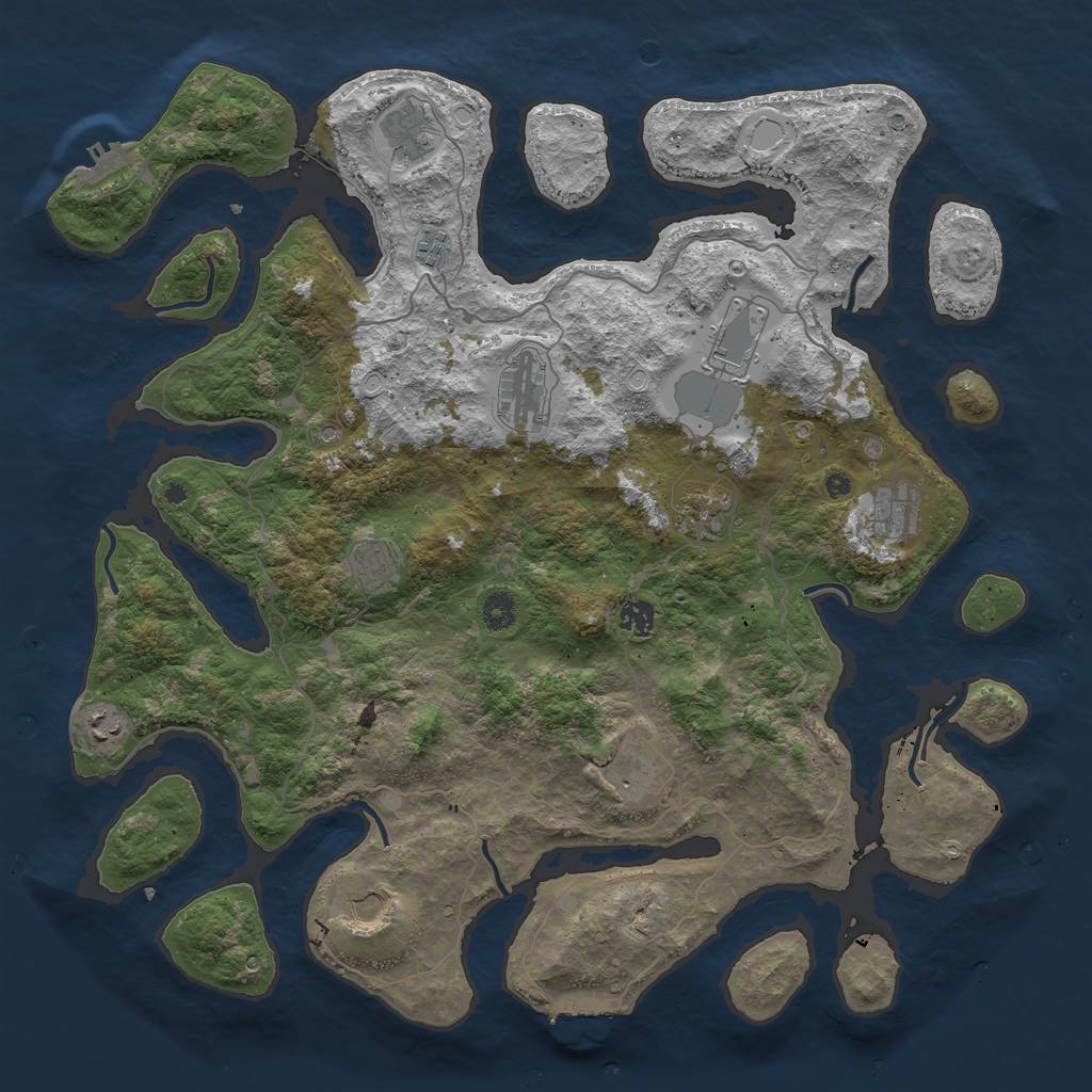 Rust Map: Procedural Map, Size: 4500, Seed: 1583596902, 22 Monuments