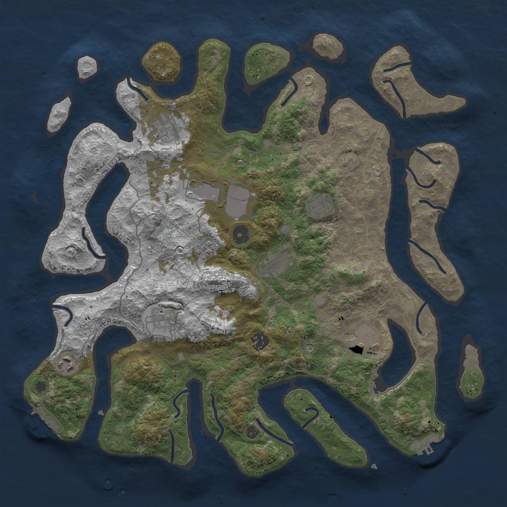 Rust Map: Procedural Map, Size: 4250, Seed: 31027, 20 Monuments