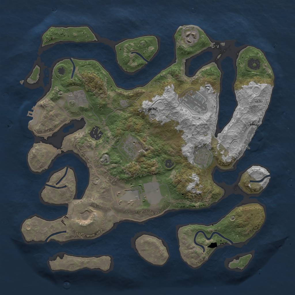 Rust Map: Procedural Map, Size: 3500, Seed: 86954863, 19 Monuments