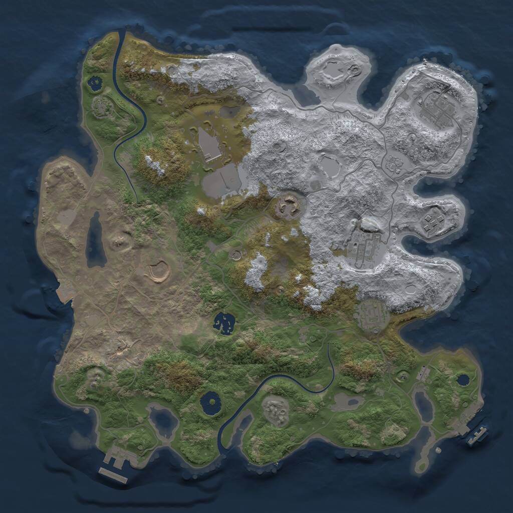 Rust Map: Procedural Map, Size: 3500, Seed: 1131468014, 14 Monuments