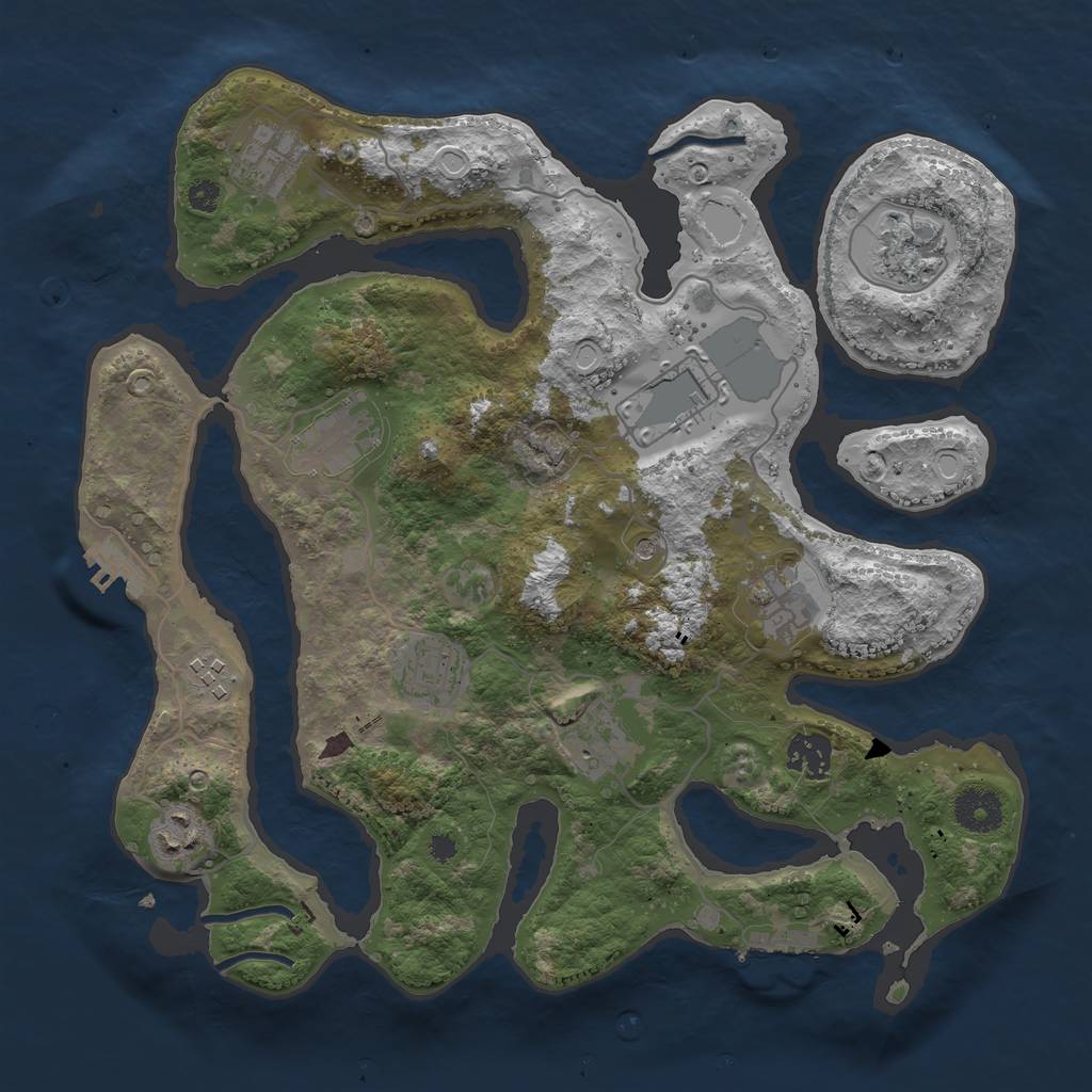 Rust Map: Procedural Map, Size: 3500, Seed: 1131468014, 21 Monuments