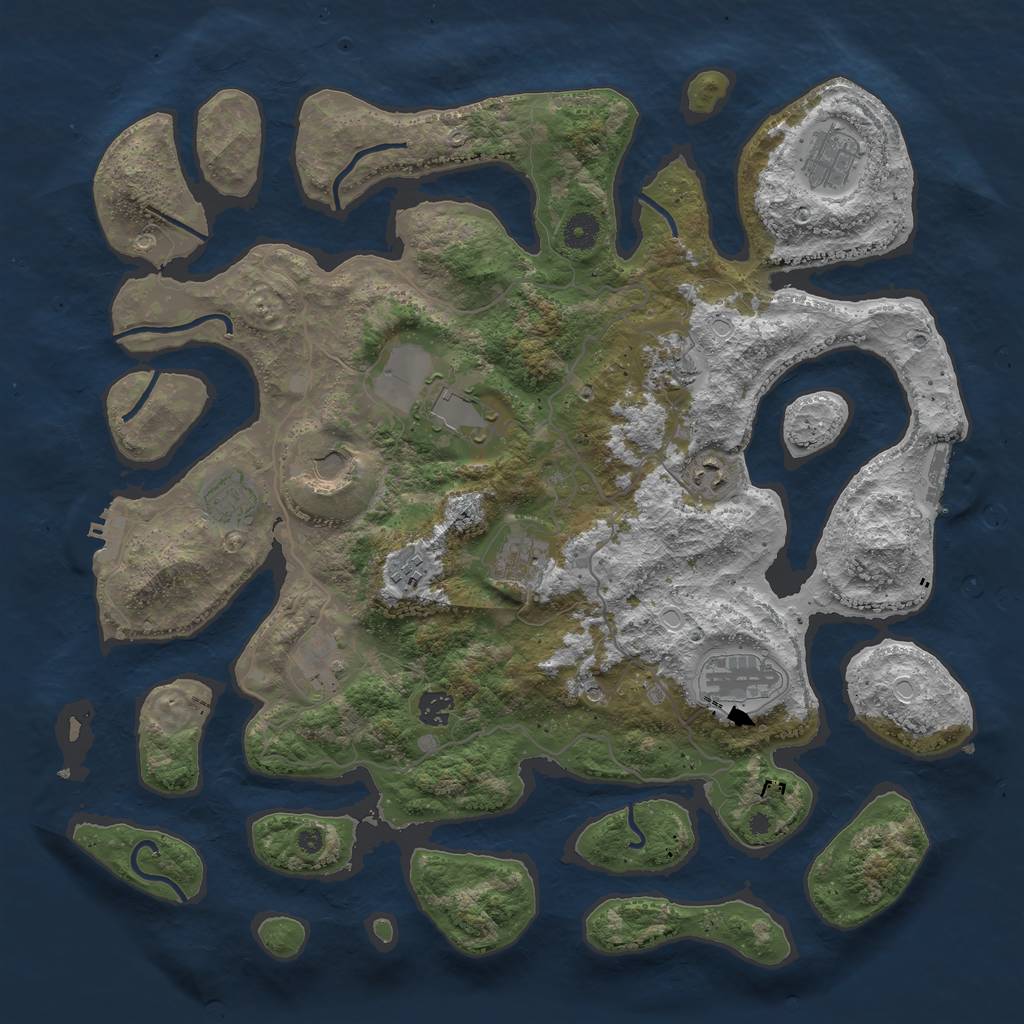 Rust Map: Procedural Map, Size: 4250, Seed: 855281, 22 Monuments