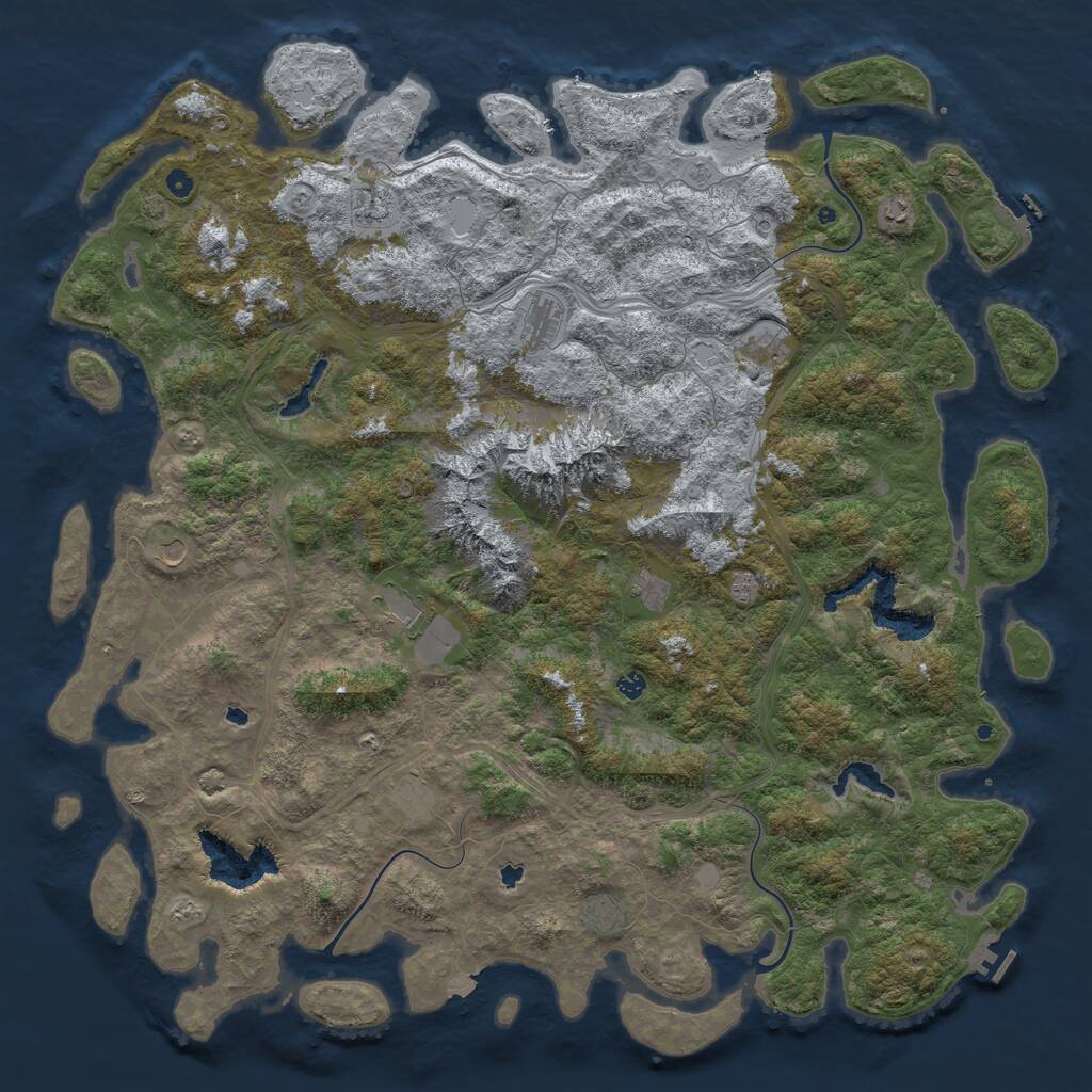 Rust Map: Procedural Map, Size: 6000, Seed: 4050, 17 Monuments