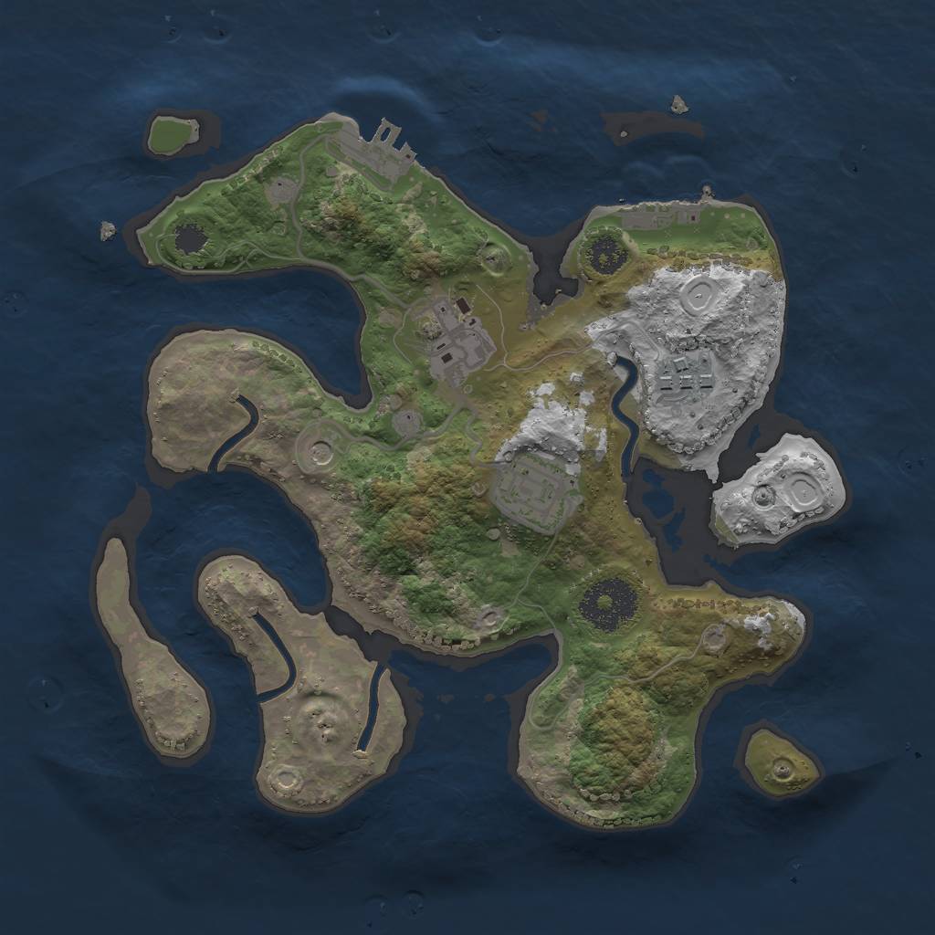 Rust Map: Procedural Map, Size: 2600, Seed: 421642745, 14 Monuments