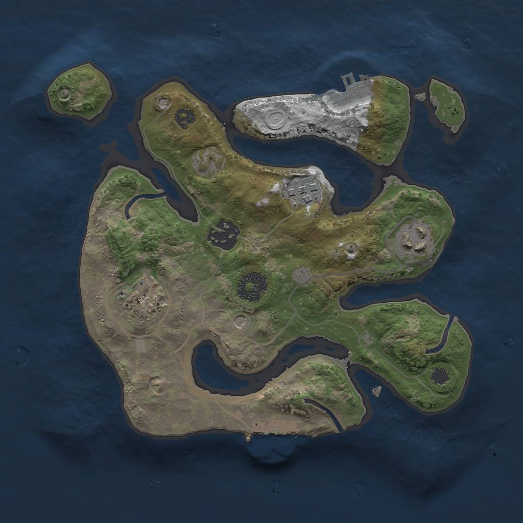 Rust Map: Procedural Map, Size: 2600, Seed: 421642767, 15 Monuments