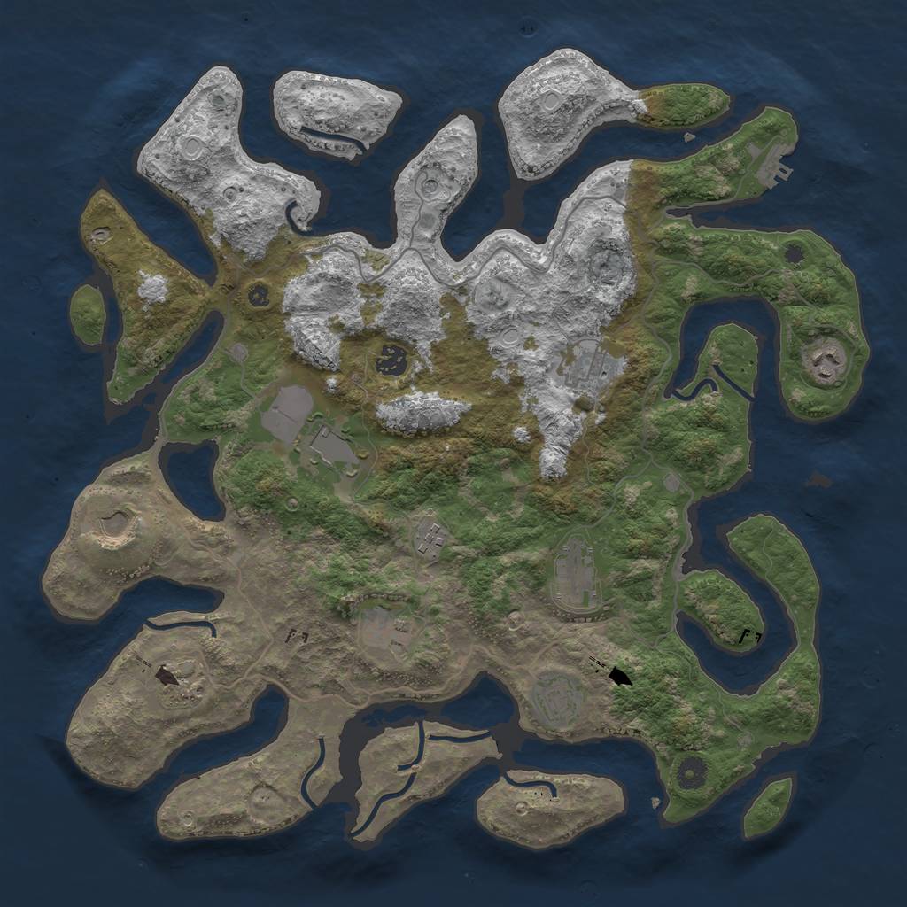 Rust Map: Procedural Map, Size: 4250, Seed: 2034385205, 20 Monuments