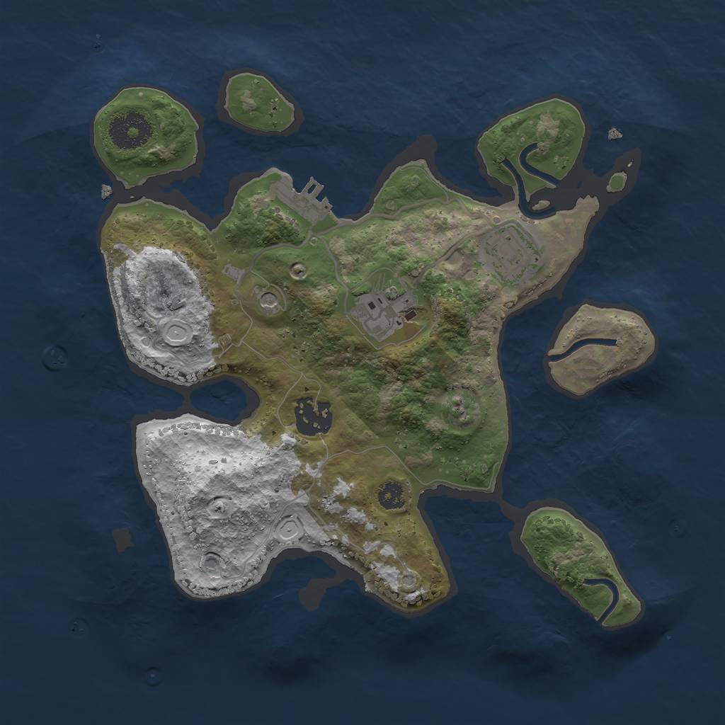 Rust Map: Procedural Map, Size: 2750, Seed: 54321, 13 Monuments