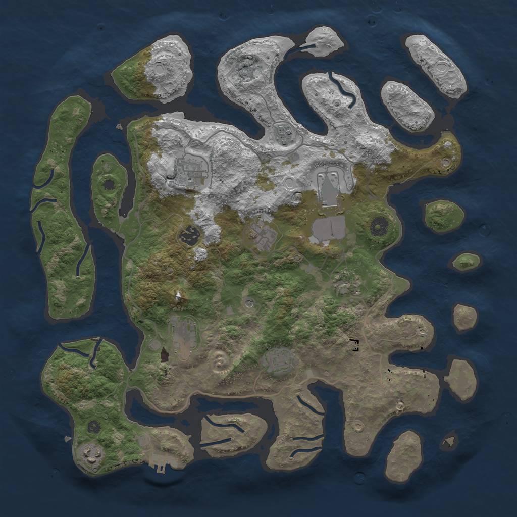 Rust Map: Procedural Map, Size: 4000, Seed: 879331770, 19 Monuments