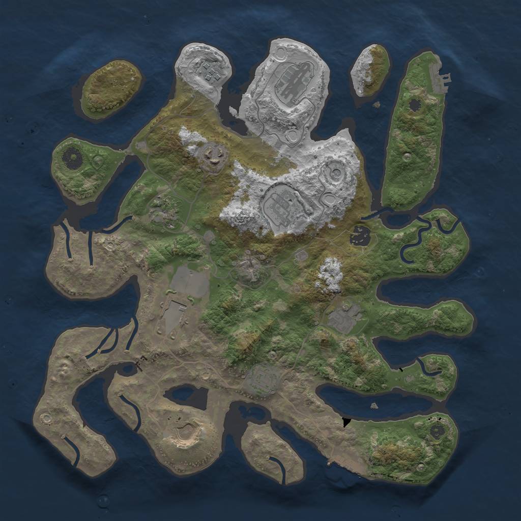 Rust Map: Procedural Map, Size: 3700, Seed: 283485626, 21 Monuments