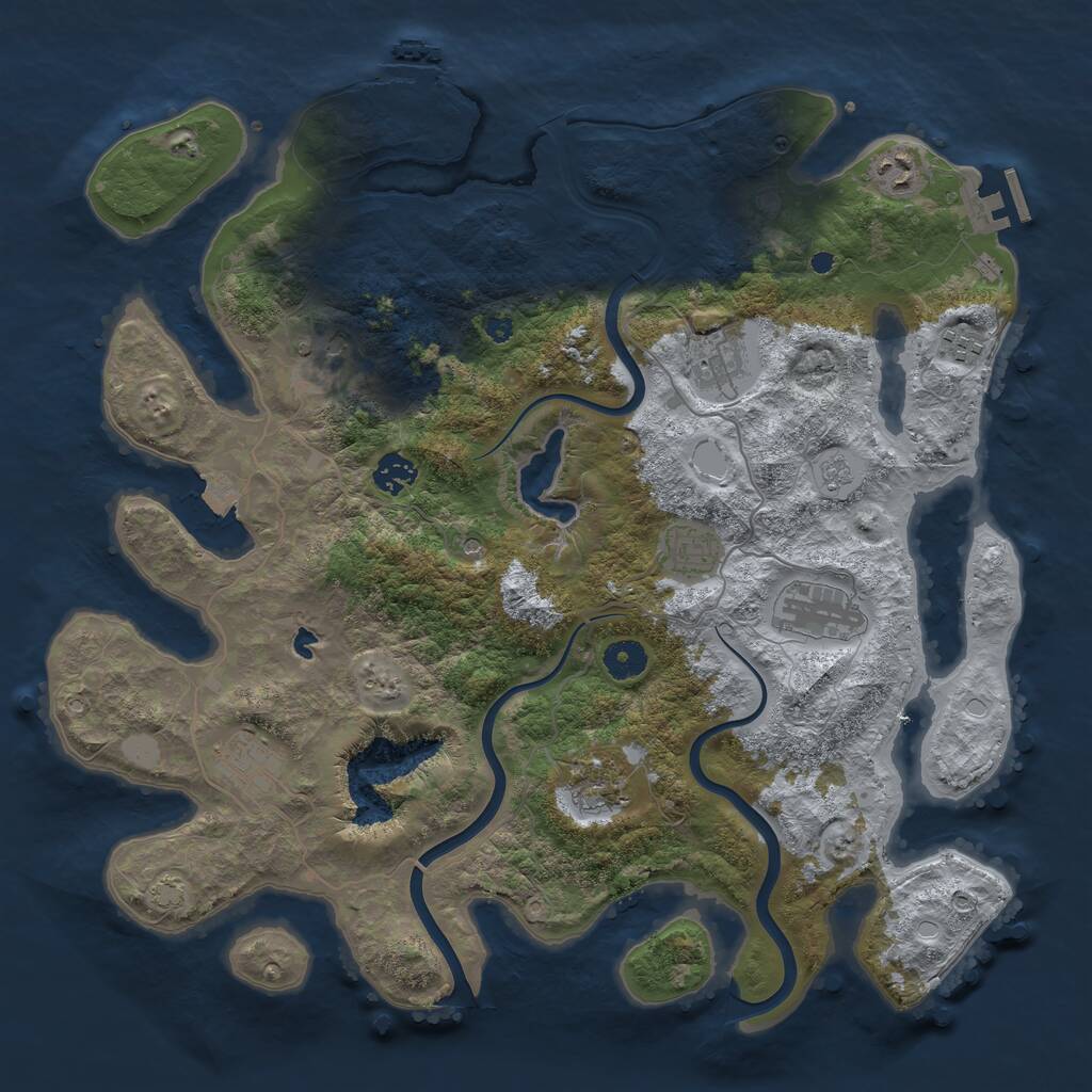 Rust Map: Procedural Map, Size: 4000, Seed: 942710, 15 Monuments