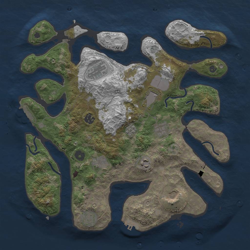Rust Map: Procedural Map, Size: 3700, Seed: 352528780, 20 Monuments