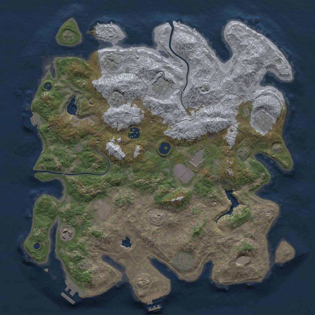 Rust Map: Procedural Map, Size: 4000, Seed: 506591, 14 Monuments