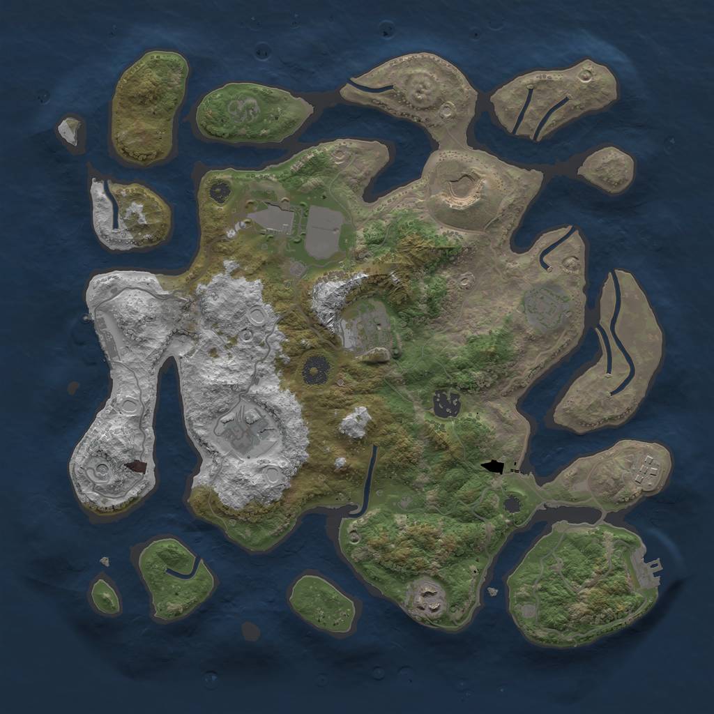 Rust Map: Procedural Map, Size: 3700, Seed: 13649937, 19 Monuments