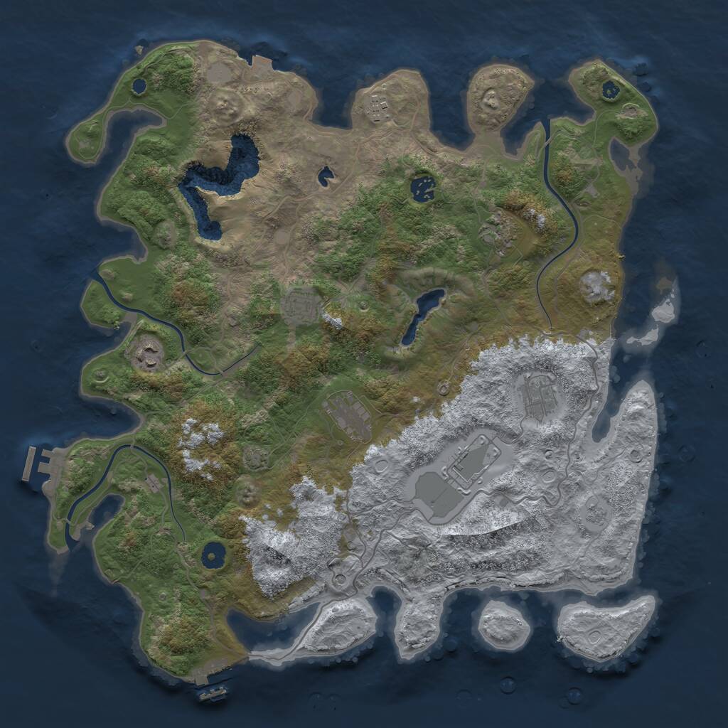 Rust Map: Procedural Map, Size: 4200, Seed: 13, 14 Monuments