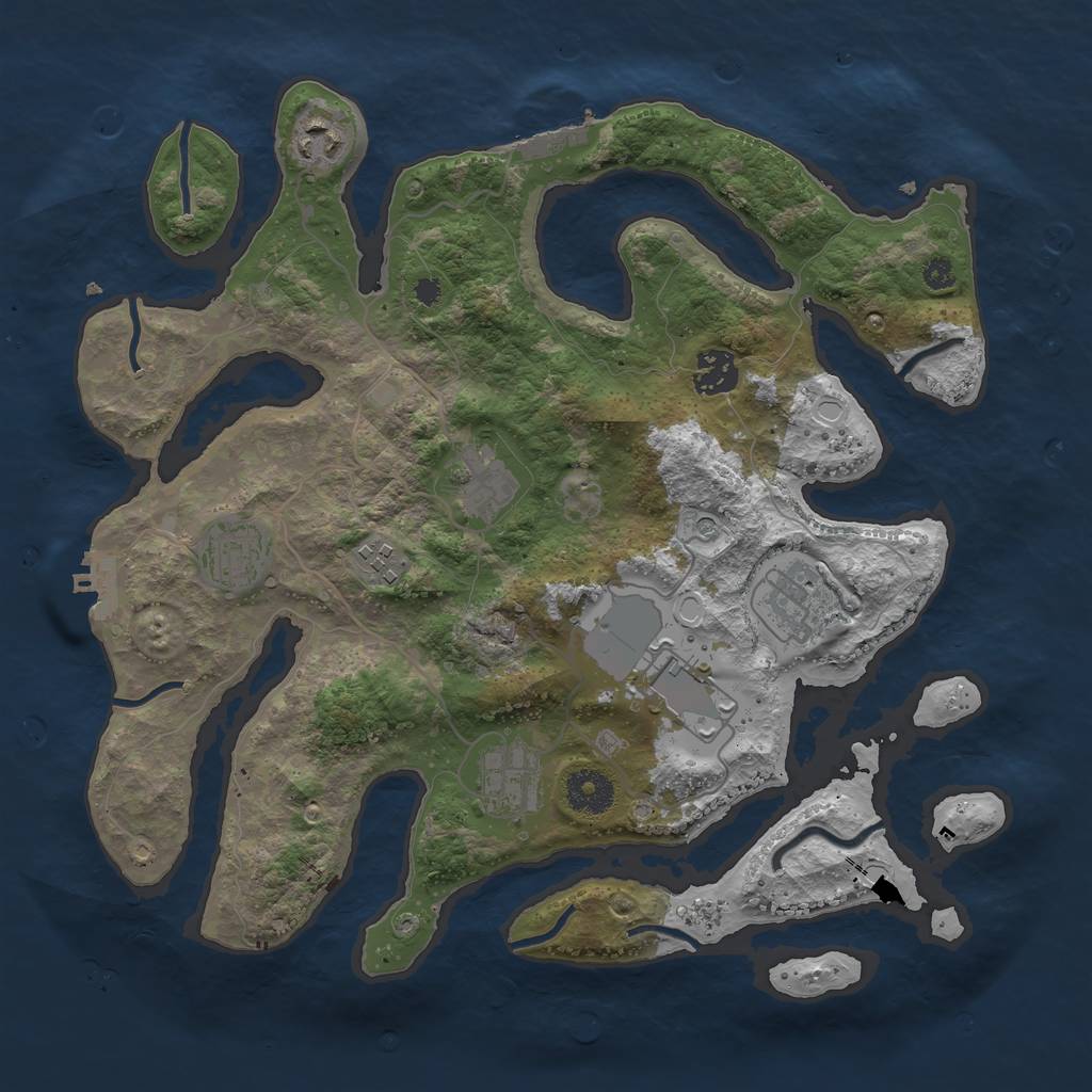 Rust Map: Procedural Map, Size: 3500, Seed: 210819, 19 Monuments