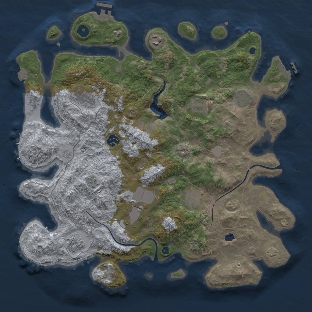 Rust Map: Procedural Map, Size: 4000, Seed: 514682, 15 Monuments