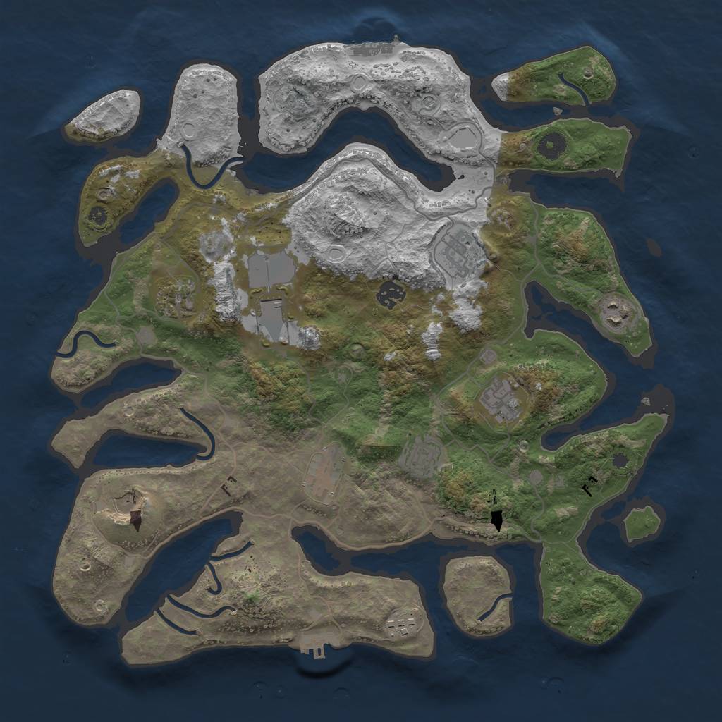 Rust Map: Procedural Map, Size: 4000, Seed: 91215991, 21 Monuments