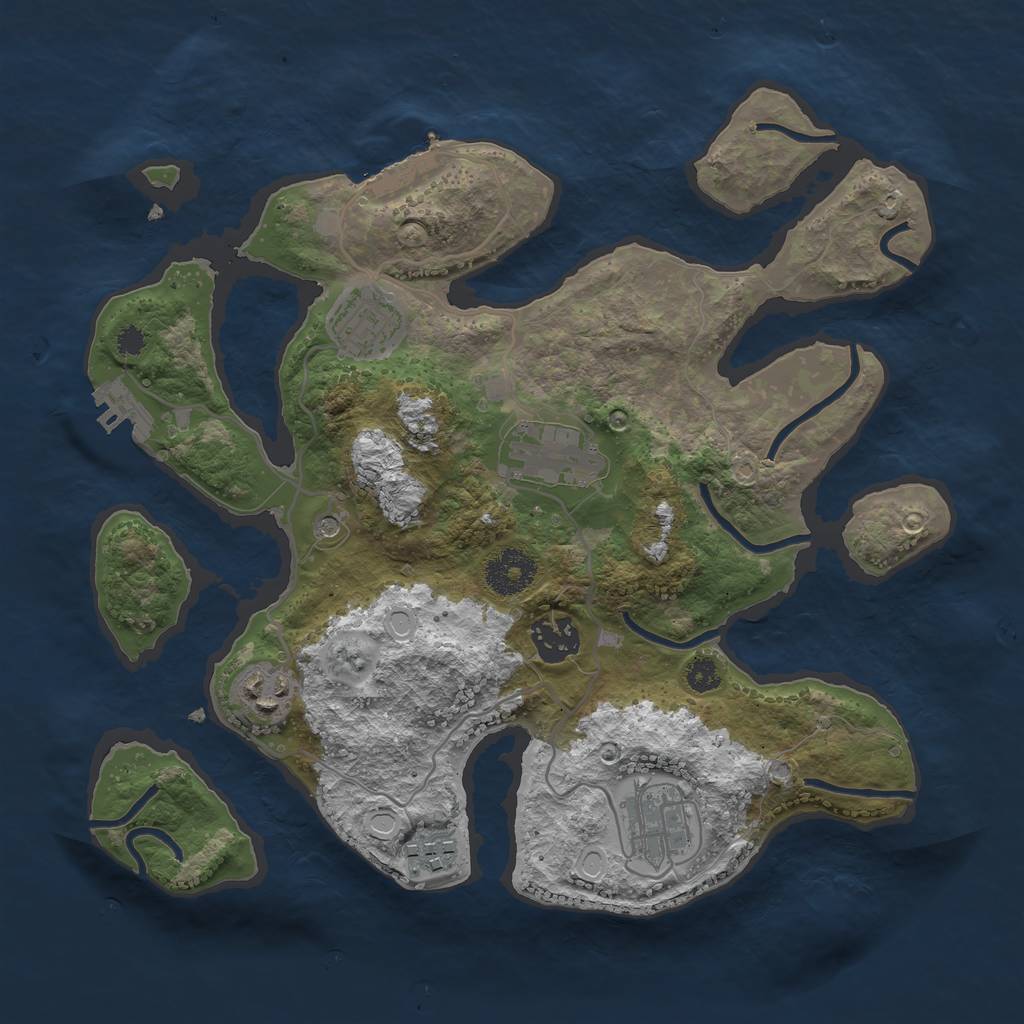 Rust Map: Procedural Map, Size: 3200, Seed: 20210819, 17 Monuments