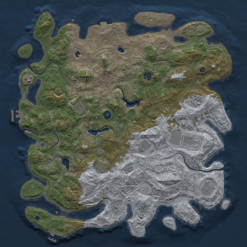 Rust Map: Procedural Map, Size: 4500, Seed: 603525976, 16 Monuments