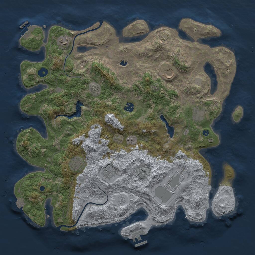 Rust Map: Procedural Map, Size: 4000, Seed: 17590, 14 Monuments