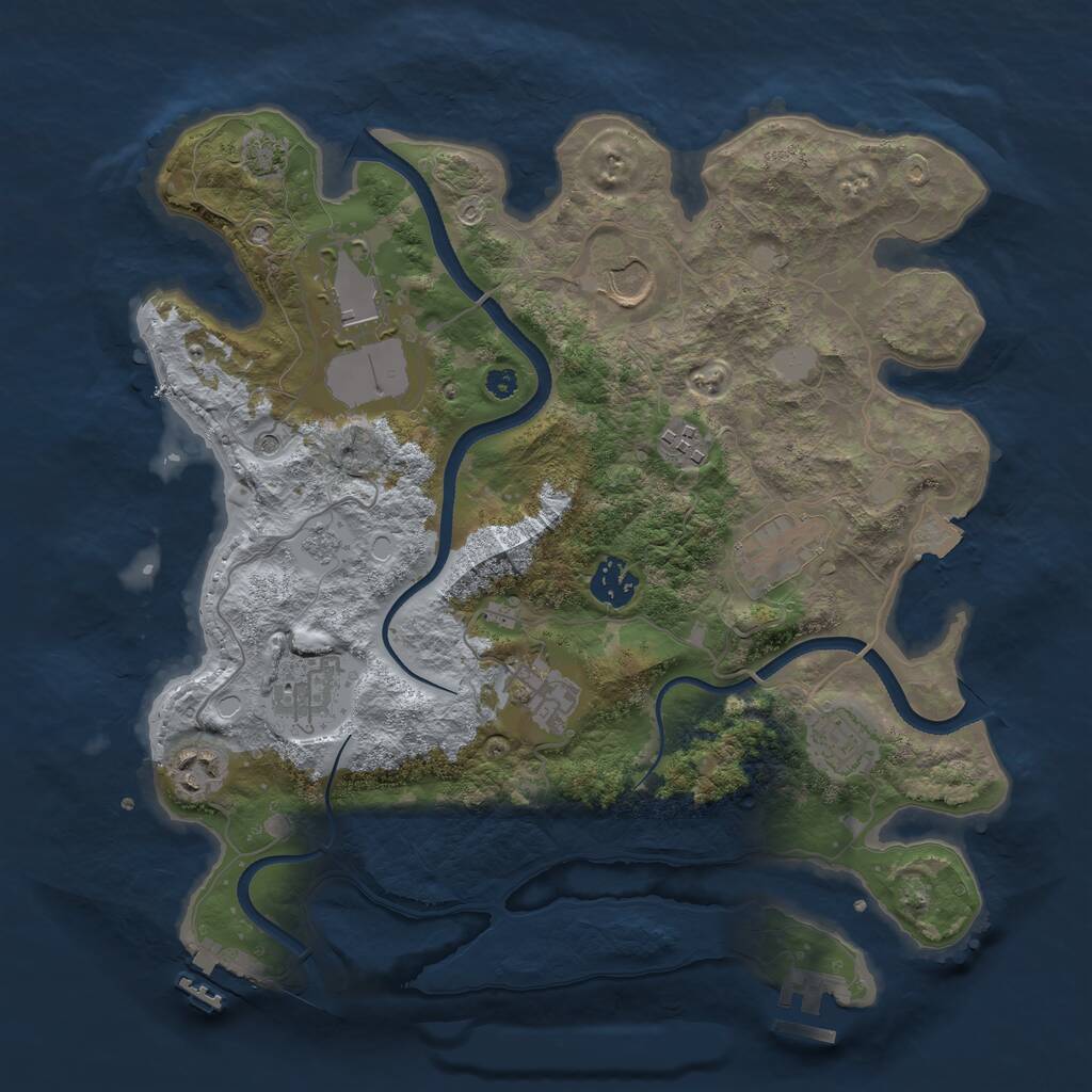 Rust Map: Procedural Map, Size: 3500, Seed: 135047455, 15 Monuments