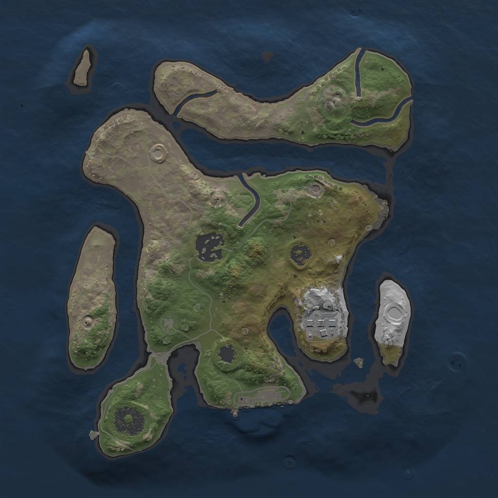 Rust Map: Procedural Map, Size: 2500, Seed: 995187502, 11 Monuments