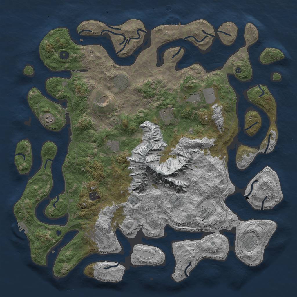 Rust Map: Procedural Map, Size: 5000, Seed: 113946478, 22 Monuments