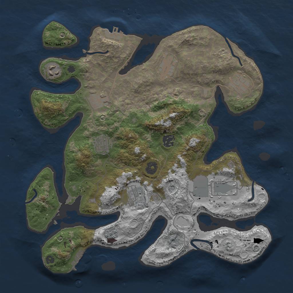 Rust Map: Procedural Map, Size: 3500, Seed: 17467865, 20 Monuments