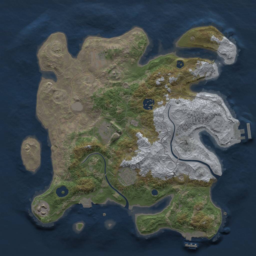 Rust Map: Procedural Map, Size: 3300, Seed: 666222333, 11 Monuments