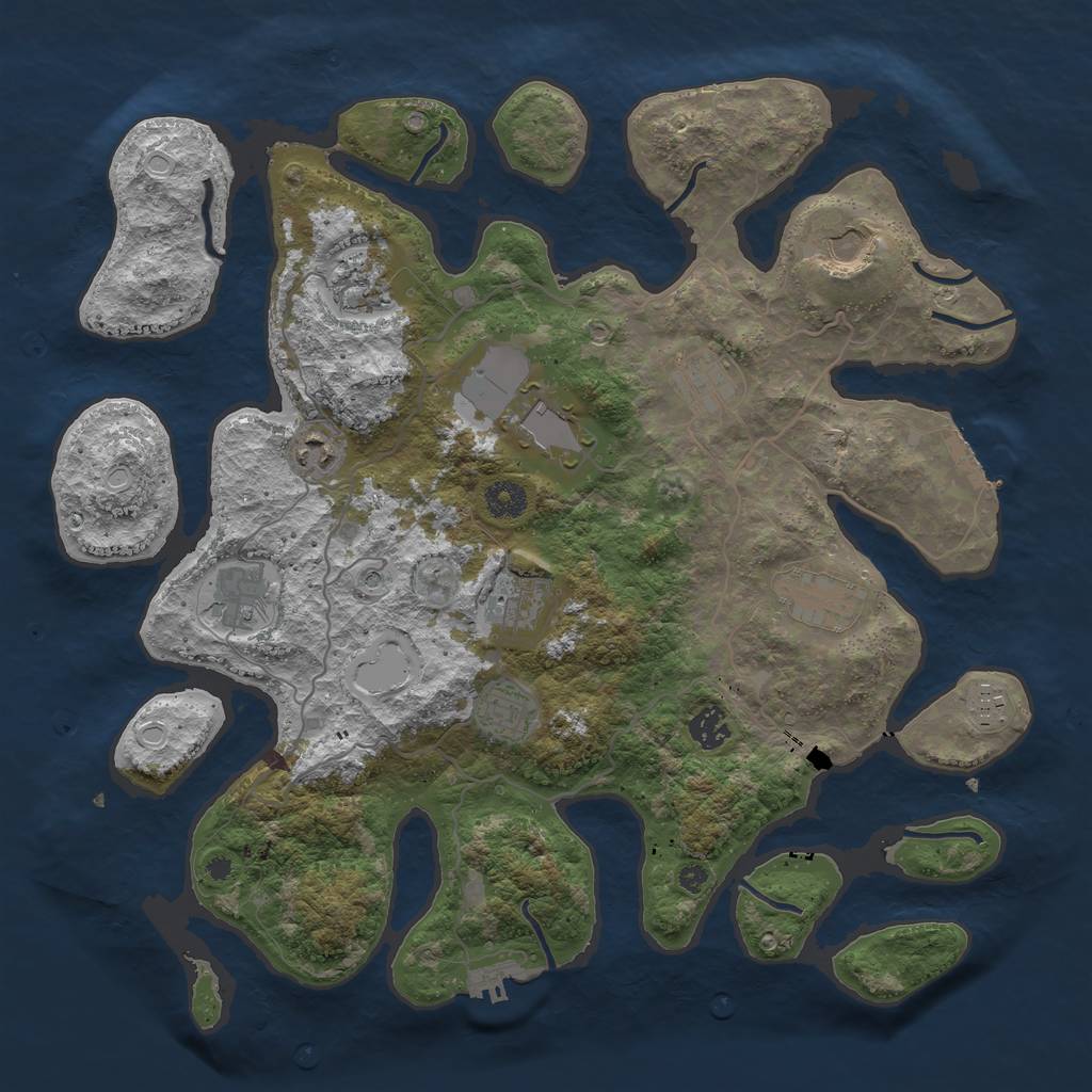 Rust Map: Procedural Map, Size: 4000, Seed: 1271780008, 22 Monuments