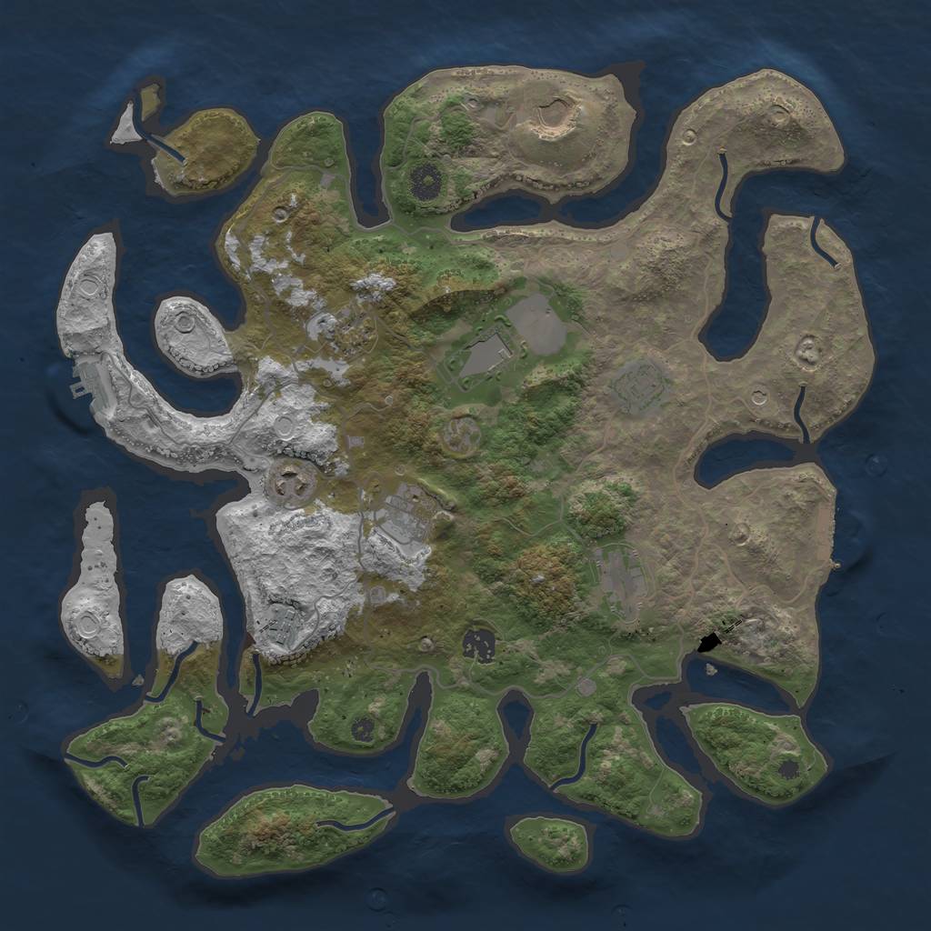 Rust Map: Procedural Map, Size: 4000, Seed: 79616, 20 Monuments